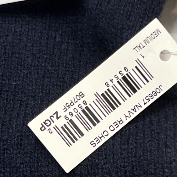 Goodthreads Mens M Lambswool Crewneck Sweater Navy Double Chest Stripe‎ - Picture 6 of 6